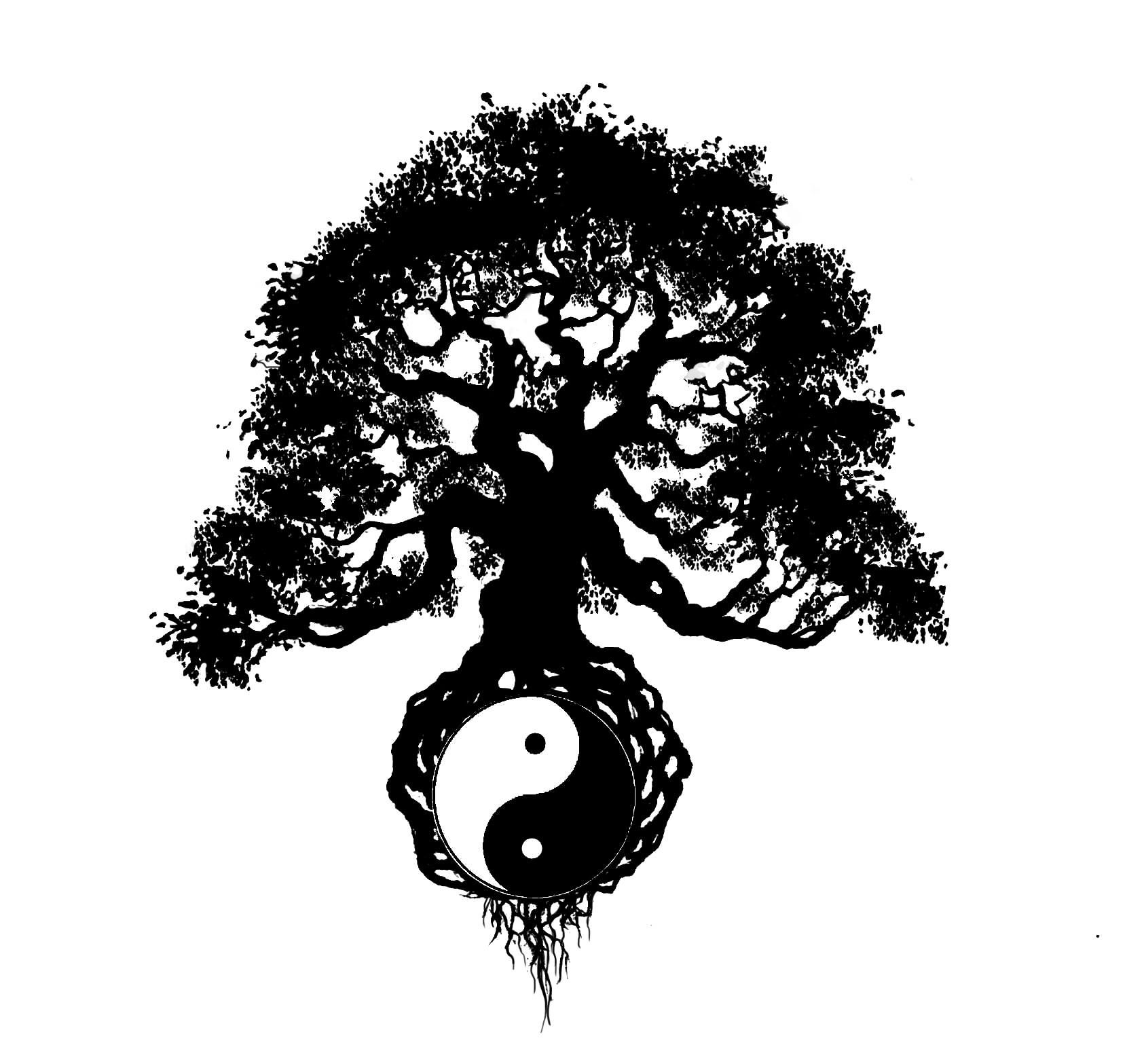yin yang tree logo
